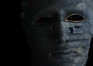 blue mask with black background